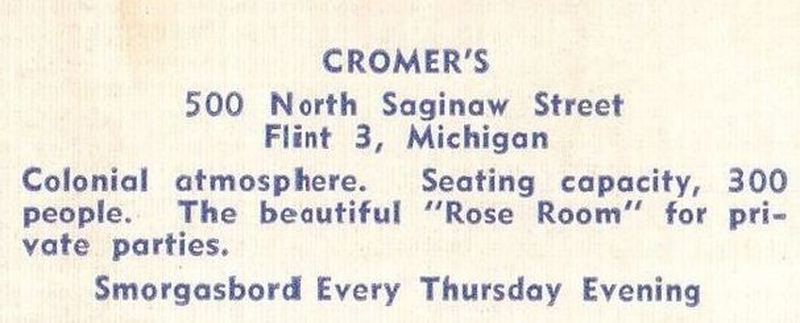 Cromers Restaurant - Vintage Post Card